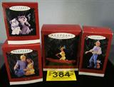 Lot of 4 Pocahontas Hallmark Christmas Ornaments
Darling lot of Disney Hallmark Keepsake ornaments featuring characters from the classic Disney movie "Pocahontas":
- "Captain John Smith and Meeko" Meeko the curious raccoon is holding a bag of biscuits. 
- "Pocahontas" riding in a canoe with Flit, the humming bird. 
- "Percy, Flit and Meeko" the fun loving animal friends.
- "Pocahontas and Captain John Smith" holding hands. 
All ornaments come in their original box, boxes show slight wear but ornaments are in wonderful condition!