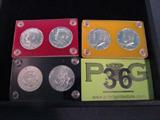 Coin 3 sets of 1968-S and 1969-S Kennedy Halves
6 Total coins 3 1968-S and 3 1969-S Kennedy Half -Dollars in Plastic display containers. 12.5g of 40% Silver. Coins appear to be in Proof Condition.