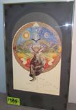Art Print "Old Man Coyote" signed Richard Harris
A very unique print of a Native American Indian smoking a pipe and envisioning earthly objects such as an owl, a buffalo, the sun and moon, mountains and trees, and a rainbow. The print is pencil titled, "Old Man Coyote" and penciled signed and numbered Richard A. Harris 251/2000. Professionally matted and framed. Frame measures 25" x 15.5".