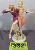 Vintage Hutschenreuther Figurine Ballet Dancers
A stunning hand painted figurine of Ballet Dancers. The piece measures 8" tall. One of the male dancer's legs has been repaired just above the ankle.
From the internet: "Hutschenreuther is the name of the family that established the production of porcelain in Northern Bavaria, in 1814. Hutschenreuther was a trend-setter and enabled Germany to gain an excellent reputation in the European porcelain industry. The Hutschenreuther "Mark of the Lion" is a symbol of excellence that continues to this day, though, since 2000, it is a trademark of Rosenthal."