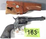 Gun Excam 1A76 in 22 LR Single Action Revolver
Excam Model 1A76 in 22 LR Single Action Revolver. Includes a brown leather holster for a 4.5" barrel revolver. Condition grades at 60% due to age, wear, and use. Used.
Tag Word: Gun