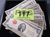 Coin 25 $2.00 U.S. Bills
25 Red Seal $2.00 Bills of Various Grades and Series. Earliest Series 1928G. No Sales Tax on Coins, Currency, or Bullion. #117-16.