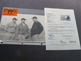 Photo w/ 3 Autographs 1934 Red Sox Pitchers JSA
An original black and white photograph of three of the 1934 Boston Red Sox pitchers Tiny Thompson, Rube Walberg, and Dick Porter. Accompanied by an alphanumeric Basic Cert card from James Spence Authentication, LLC, which certifies that the signature is genuine. The unique serial number, X18529, can be confirmed at any time at www.SpenceLOA.com.