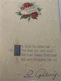 Lou Gehrig Christmas Postcard / Card ACE
Authentic hand signed Lou Gehrig Christmas card / postcard. Signature is certified by Autograph Certification Experts, LLC, Justin Chris Priddy, President. Certification # B36706 can be verified at www.autographcertificationexperts.com The ACE certification letter is dated 12/4/12 in error, however the website does acknowledge this typographical error.
From consignor: Henry Louis "Lou" Gehrig (June 19, 1903 – June 2, 1941), nicknamed "The Iron Horse" for his durability, was an American Major League Baseball first baseman. He played his entire 17-year baseball career for the New York Yankees (1923–1939). Gehrig set several major league records. He holds the record for most career grand slams (23). Gehrig is chiefly remembered for his prowess as a hitter, his consecutive games-played record and its subsequent longevity, and the pathos of his farewell from baseball at age 36, when he was stricken with amyotrophic lateral sclerosis. Gehrig was elect