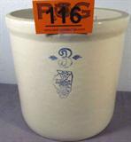 Vintage Whitehall Stoneware Crock #3 Marked
A vintage #3 White Hall stoneware crock. Crock has a hairline crack that runs from the top rim to the middle of the number three. Stamped with the Whitehall hallmark, S.P.&S. Co., White Hall, IL. Measures approximately 10.5" tall with a 10.5" diameter