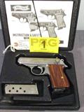 Gun Interarms PPK in 380 ACP Semi Auto Pistol-Used
Interarms Model PPK in 380 ACP Semi Auto Pistol. Under license of Walther. Features a stainless steel frame, wood grips, and two 6 rd magazines. Condition grades at 99%. Used in box.
Tag Word: Gun
#C2185 Interarms Model PPK in 380 ACP Serial Number A034798 Semi Auto Pistol