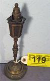 Metal Lamp Post Cigarette Lighter Vintage!
Vintage Cigarette Lighter modeled after a Street Light. Features a marble green base and lighter is made of metal. Needs cleaning and maybe missing a cover or globe. A very unusual piece. Measures 10" tall.