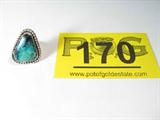 Jewelry Silver & Azurite Southwestern Style Ring
Beautiful Southwestern style sterling silver ring featuring a large triangular shaped blue multi colored stone, possibly Azurite or turquoise, in a platform setting lined with sterling silver beads. Fits a finger size 7.
Total weight: 0.35 ozt
