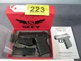 Gun SCCY IND CPX-1 in 9 MM Semi Pistol - Used
SCCY Industries CPX-1 B in 9 MM Semi-Auto Pistol. Features two magazines and a black finish. A very compact 9 MM, easy to carry and very reliable. Condition grades at 95%. Used in Box with paper.
Tag Word: Gun
#C2257 SCCY Industries Model CPX-1 in 9 MM Serial Number 044113 Semi-Automatic Action Pistol