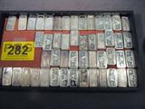 Coin 50 Bars of 15 Grains of .999 Fine Silver ea.
50 Bars of 15 Grains of .999 Fine Silver Each. Bars are from the American Royal Mint and are very Decorative. No Sales Tax on Coins, Currency, or Bullion.