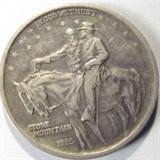 Coin 1925 Stone Mountain Commemorative
1925 Stone Mountain Memorial Commemorative. 12.5g of 90% Silver. 1,314,709 minted. Coin has darkened over time. No Sales Tax on Coins, Currency, or Bullion. #64.