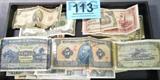 Lot of Stamps and Paper Currency
Sixteen Cuban Stamps, 6 1917 to 1963 Kennedy Memorial Stamps. Two each U.S. $2.00 Bills, Four Japanese Occupation Bills, 15 Bills from various other Countries. No Sales Tax on Coins, Currency, or Bullion