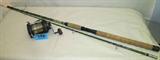 Garcia Rod & Okuma Reel Fishing Equipment
Perfect gift idea for your favorite sportsman. A Garcia 9-foot fishing rod, model 8271-A. The Okuma reel is lever drag, solid one-piece metal spool, 4 ball bearings, and has a gear ratio of 3.l:1. Both items show signs of wear from age and use.