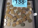 Coin 50 Indian Head Cents AU
50 Indian Head Cents of Various Dates. Graded by the consignor as About Uncirculated. No Sales Tax on Coins, Currency, or Bullion. #138-9.