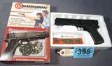 Firearm Vintage Marksman BB Pistol-Used
Vintage Marksman Model 1020 Air Pistol. Shoots BB's only and no CO2 cartridge required. Condition is like new in original box.
Tag Word: Firearm, Gun, BB