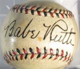Babe Ruth Autographed Baseball AAU Authenticated
GREAT NEWS! The Babe Ruth autographed baseball is back on the auction block, backed by the good name of - DREW V. MAX FORENSIC DOCUMENT EXAMINER / HANDWRITING EXPERT at AAU of Pawn Stars fame!
An authentic hand signed Babe Ruth baseball. This official Spalding National League baseball is presented in a UV protected clear acrylic ball holder. Signature is certified by Authentic Autographs Unlimited, Serial # A15129. The Certificate of Authenticity is signed by Drew V. Max, a Court Qualified and Board Certified Forensic Document Examiner and handwriting expert who specializes in celebrities, sports, and antiquities. You may have seen Mr. Max on the reality television show "Pawn Stars".
George Herman Ruth, Jr. (February 6, 1895 – August 16, 1948), best known as "Babe" Ruth and nicknamed "the Bambino" and "the Sultan of Swat", was an American Major League baseball player from 1914–1935. Ruth originally broke into the major leagues with the