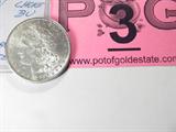 Coin 1891-S Morgan Silver Dollar Choice BU
1891-S Morgan Silver Dollar. 26.73g of 90% Silver. 5,296,000 minted. Scarce Date. Graded by the Consignor as Choice Brilliant Uncirculated. No Sales Tax on Coins, Currency, or Bullion.