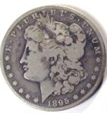 Coin 1895-S Morgan Silver Dollar VG
1895-S Morgan Silver Dollar. 26.73g of 90% Silver. 400,000 minted. Very Rare Date. Graded by the consignor as Very Good. No Sales Tax on Coins, Currency, or Bullion.