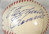 Roberto Clemente Autographed Baseball ACE
An official National League baseball presented in a protected clear acrylic ball holder. This baseball is signed by Roberto Clemente. Signature is certified by Autograph Certification Experts, LLC, Justin Chris Priddy, President. Certification # B30238 can be verified at www.autographcertificationexperts.com.
From the internet: "Roberto Clemente Walker (August 18, 1934 – December 31, 1972) was a Puerto Rican baseball right fielder who played 18 seasons in Major League Baseball (MLB) for the Pittsburgh Pirates from 1955 through 1972. Clemente was awarded the National League (NL) Most Valuable Player (MVP) Award in 1966. He was on the NL All-Star team 15 times, received 12 Gold Glove Awards, and led the NL in batting average four times. In 1972, Clemente got his 3,000th major league hit. Off the field, Clemente was involved in charity work in Puerto Rico and other Latin American countries, often delivering baseball equipment and food to those in