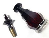 Circa 1890 Cranberry Glass Bottle & Stopper
A breath taking pressed glass bottle with glass and metal stopper, believed to have been manufactured around 1890. Beautiful cranberry colored glass bottle will add an elegant touch anywhere that it is displayed. Measures 6.5" tall.