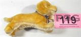 Vintage Steiff Bazi Mohair Stuffed Animal Dog
Darling vintage Steiff "Bazi" Dachshund puppy dog stuffed toy with original tag, button, and blue leather collar. Measures: 6.5" long. Tag reads: "Made in Germany 1310.00."