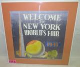 Art Framed 1940 New York World's Fair Flag
Appears to be an original flag from the 1940 New York World's Fair which has been professionally matted and framed. Measures approximately 26" x 27".
From the internet: "The 1939–40 New York World's Fair, which covered the 1,216 acres (4.92 km2) of Flushing Meadows-Corona Park (also the location of the 1964–1965 New York World's Fair), was the second largest American world's fair of all time, exceeded only by St. Louis's Louisiana Purchase Exposition of 1904. Many countries around the world participated in it, and over 44 million people attended its exhibits in two seasons. The NYWF of 1939–1940 was the first exposition to be based on the future, with an opening slogan of "Dawn of a New Day", and it allowed all visitors to take a look at "the world of tomorrow".
