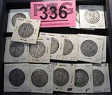 Coin Lot of 15 Walking Liberty Half-Dollars
Lot of 14 Different Walking Liberty Half Dollars. 12.5g of 90% Silver per Coin. 1917, 1934-D, 1935, 1936-D 1938, 1939, 1940, 1941-S, 2 each 1942, 1943-S, 1944-D, 1946, and 1947.