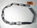 Jewelry Leather & Sterling Silver Concho Belt
Fantastic genuine leather concho belt featuring eight sterling silver oval belt adornments with Southwestern style designs throughout, sterling silver belt buckle. Belt buckle is marked / signed "sterling", other signatures likely present but not visible because of the belt placement. Leather is signed on the back "G. Martinez #4676". Measures 45.5" long and 1.25" wide.
Total weight: 14.31 ozt