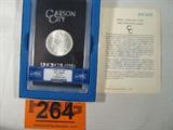 Coin Slabbed 1884-CC Morgan Silver $ NGC MS64
Slabbed 1884-CC Morgan Silver Dollar 26.73g of 90% Silver. 1,136,000 minted. Rare Date. Graded by NGC as MS64. No Sales Tax on Coins, Currency, or Bullion.