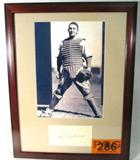 "Gabby" Hartnett Autograph w/ Framed Photo ACE
A reproduced print photograph of Leo "Gabby" Hartnett in a baseball catcher's uniform. Just below the photo is a piece of paper with Mr. Hartnett's autograph. Frame measures 18" x 14". Photograph and signature have been professionally matted and framed. Signature is certified by Autograph Certification Experts, LLC, Justin Chris Priddy, President. Certification # B36682, can be verified at www.autographcertificationexperts.com.
From the internet: "Charles Leo "Gabby" Hartnett (December 20, 1900 – December 20, 1972) was an American professional baseball player and manager. He played almost his entire career in Major League Baseball as a catcher for the Chicago Cubs. Until the career of Johnny Bench, Hartnett was considered the greatest catcher in the history of the National League. A six-time All-Star known for his powerful hitting, superb defensive abilities and strong throwing arm, he was inducted into the Baseball Hall of Fame in 1955."