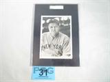 Authentic Babe Ruth Photograph SGC Certified
An authentic type 1 photograph featuring the great Babe Ruth in a New York Yankee uniform. Reproductions from this original photograph were printed in at least three different newspaper articles in 1953, 1956 and 1980. Presented in an acrylic frame, this photograph is certified "Authentic" by Sportscard Guaranty, serial number 1281008-011.
From the internet: "George Herman Ruth, Jr. (February 6, 1895 – August 16, 1948), best known as "Babe" Ruth and nicknamed "the Bambino" and "the Sultan of Swat", was an American Major League baseball player from 1914–1935. Ruth originally broke into the major leagues with the Boston Red Sox as a starting pitcher, but after he was sold to the New York Yankees in 1919, he converted to a full-time right fielder and subsequently became one of the league's most prolific hitters. Ruth was a mainstay in the Yankees' lineup that won seven pennants and four World Series titles during his tenure with the team. After