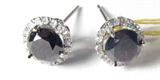 Jewelry 14k White & Black Diamond Earrings
Beautiful 14kt white gold Black and White Diamond pierced earrings. Included AIG Pre-Sale Estimated Retail & Gemological report reads:
"One pair electronically tested 14kt white gold ladies cast and assembled black and white diamond earrings with standard backs. Condition is new, good workmanship. Bright polish finish. Trademark is RT. Identified with markings of "14k". Containing:
Two prong set round brilliant cut diamonds, measuring 6.30 - 6.25 x 4.00mm (depth est.) 10.00% GTCF approximate total weight of 2 stones = 2.25ct. Indications of multiple laboratory enhancements. Graded in the setting.
Clarity: Declasse
Color: Fancy Black; Irradiated
Thirty-four prong set single cut diamonds, measuring 1.20 - 1.20 x 0.72mm (depth est.) approximate total weight of 34 stones = 0.28ct. Graded in the setting.
Clarity: SI-2 to I-2
Color: G-I
Total weight of diamonds: 2.53ct.
Total weight of earrings: 2.00 gm."