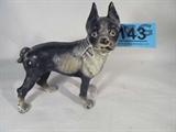 Cast Iron Doorstop Boxer / Dog Figurine
A molded cast iron door stop in the shape of a dog, appears to be a Boxer. There are no visible manufacturer marks on the item. Paint is chipped and peeling in areas. Measures 9" tall and 9" wide, very heavy.
ZB4712