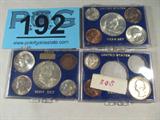 Coin 3 Mint Sets from 1950
Three Mint Sets from 1950 which includes rare 1950-D Jefferson Nickel. Coins included from the Philadelphia and Denver mints: Lincoln Cent, Jefferson Nickel, Silver Roosevelt Dime, Silver Washington Quarter, and Silver Franklin Half-Dollar. Coins from the San Francisco: Lincoln Cent , Roosevelt Dime, and Washington Quarter. No Sales Tax on Coins, Currency, or Bullion. #192-27.