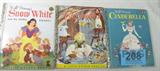 Lot of 3 Disney Little Golden Books Princesses
Darling vintage Little Golden Books:
- Walt Disney's Cinderella .29 cent book
- Walt Disney's Cinderella's Friends .25 cent book
- Walt Disney's Snow White and the Seven Dwarfs .29 cent book
Book are in overall good condition, show some wear from age and use. Each book is marked "Walt Disney Productions".