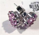 Jewelry 10kt White Gold Pink Sapphire Earrings
Gorgeous 10kt white gold earrings featuring round prong set pink sapphire stones in the shape of a flower. Total weight: 1.5 dwt