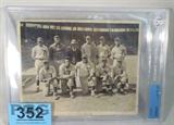 Type 1 Photo Negro League Team 1920s Beckett
An authentic original 1921-22 Cleveland Tate Stars of the Negro League photograph. Featured in the first row in the middle is James "Candy" Taylor. Presented in an acrylic frame, this photograph is certified "Authentic" by Beckett Grading Services, serial number 0006713581.
From the internet: "The Negro leagues were United States professional baseball leagues comprising teams predominantly made up of African Americans. The term may be used broadly to include professional black teams outside the leagues and it may be used narrowly for the seven relatively successful leagues beginning in 1920 that are sometimes termed "Negro Major Leagues".
"James Allen "Candy Jim" Taylor (February 1, 1884 – April 3, 1948) was an American third baseman and manager in Negro league baseball. He made his professional debut at the age of 19 and spent his entire adult life in the game of baseball, playing primarily at third base. In 1916, he helped the Indianapoli