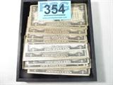 Coin 25 Red Seal $2.00 Bills
25 Red Seal $2.00 Bills. 8 are series 1928 and 17 are series 1953. Bills are Average Circulation some with folds, tares, and missing parts. No Sales Tax on Coins, Currency, or Bullion. #354-42.
