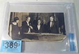 W. Johnson & H. Hoover Photo Beckett Authenticated
An authentic 1939 type 1 news service photograph featuring Walter Johnson and Herbert Hoover. Presented in an acrylic frame, this photograph is certified "Authentic" by Beckett Grading Services, serial number 0006892656.
From the internet: "Walter Perry Johnson (November 6, 1887 – December 10, 1946), nicknamed "Barney" and "The Big Train", was a Major League Baseball right-handed pitcher. He played his entire 21-year baseball career for the Washington Senators (1907–1927). He would later serve as manager of the Senators from 1929–1932 and for the Cleveland Indians from 1933–1935. One of the most celebrated and dominating players in baseball history, Johnson established several pitching records, some of which remain unbroken. He remains by far the all-time career leader in shutouts with 110, second in wins with 417, and fourth in complete games with 531. He once held the career record in strikeouts with 3,509 and was the only player in
