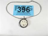 Jewelry Sterling Silver Ivory Butterfly Necklace
Gorgeous sterling silver wheat style chain necklace with lovely round pendant possibly ivory or bone with carved butterfly design. Marked "925", measures: 16" long. Total weight: 1.29 ozt.