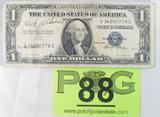 1935 Dollar Silver Certificate H. Wilson Autograph
A 1935 one dollar silver certificate which has been signed by Hack Wilson. Signature is not officially authenticated but appears to be an original.
From the internet: "Lewis Robert "Hack" Wilson (April 26, 1900 – November 23, 1948) was an American professional baseball player who played 12 seasons with the New York Giants, Chicago Cubs, Brooklyn Dodgers and Philadelphia Phillies. He is best remembered for his 1930 season with the Cubs, one of the best individual single-season hitting performances in Major League Baseball history, during which he hit 56 home runs (the National League record for 68 years) and 191 runs batted in, a mark that has withstood serious challenge for over 80 years. He was inducted into the Baseball Hall of Fame in 1979".
ZB4623