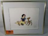 Art Framed Serigraph Cel Mickey Mouse Fantasia
A professionally matted and framed limited edition Serigraph Cel of a scene from Snow White and the Seven Dwarfs. Paper label on back reads, "This is a strictly controlled, limited edition of 1,000 Disney character serigraph Cels from the 1937 animated film. The limited edition art was created by the award winning serigraphers at Walt Disney Imagineering, the design arm of The Walt Disney Company." Measures 16.25" x 19".
ZB4623