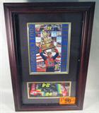 NASCAR Jeff Gordon 2001 Champion Car Display Case
This truly is a must-have for any NASCAR collector / enthusiast. One dark wood (possibly Mahogany stained) display case / box, face opens on a hinge, housing a die cast model / replica 1:24 scale stock car #24 Jeff Gordon Chevy Monte Carlo, sponsor DuPont / Cocoa Cola. Display slot needs to be reattached to the rest of the display case.
Display case features a picture collage of Jeff Gordon's 2001 wins / championships. Car in display may not be one of his winning vehicles of that year.
ZB4273