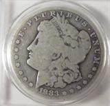 Coin 1883-CC Morgan Silver Dollar
A genuine United States Morgan Silver Dollar dated 1883-CC. A rare date in the Carson City / Morgan Silver Dollar series. Coin graded by consignor as VG. No sales tax on coins, bullion or currency. Z1955