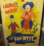 Art Vintage French Movie Poster Laurel & Hardy
A vintage 1937 French movie poster advertising the Laurel & Hardy movie "Far West". This large poster measures 62" x 46". The edges of the paper have several rips and tears in them and the poster has creases and holes from being folded.
ZB4623