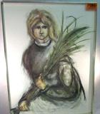 Art Framed Print Portrait of Woman With Foliage
An amazing framed print of a rather sad looking young woman, her arms full of green foliage. Print is signed by an undetermined artist, could possibly be Mel Dwayne Jackson or Mel Dwayne Johnson. Measures 40" x 30".
ZB152