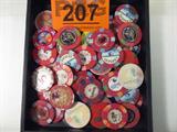 Casino Tokens 5$ Modern Tokens
Nice lot of recent Casino Tokens. Some appear to be current and may be able to be used in the casinos. MGM Las Vegas, Hilton Reno, Caesars lake Tahoe, Harveys Lake Tahoe, Harrah's Lake Charles, Monte Carlo Las Vegas and many more. Over 40 Tokens. No sales tax on coins, bullion or currency. Z1955