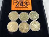 Coin Six each 500 Anniversary New World Medal
Six each of 500 Anniversary New World Medals. 3 each Santa Maria, 2 each Las Tres Carabelas, and 1 Cristobal Colon. No Sales Tax on Coins, Currency, or Bullion. #243-7.