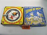 Mickey Mouse Spin-N-Win Metal Game Board w/ Box
A vintage Mickey Mouse Spin-n-Win metal game board made by Northwestern Products Co., St Louis, MO. This fabulous game board features Mickey in the center spin wheel. Other Walt Disney characters on the board include Donald Duck, Pluto, Goofy, Bambi and Minnie Mouse. Appears to be in the original box. Game board measures 10" x 10".
ZB4623