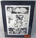 Art Superman Comic Board by Brett Breeding
A matted and framed black and white print of a Superman comic board / layout. Bottom of print appears to be hand signed, "To: Roc - Brett Breeding 6-94". Consigner states that this item is original comic art used for newspaper publication and was part of the personal collection of James Copley. James Copley was a journalist and newspaper publisher. He published the San Diego Union The San Diego Union-Tribune and the San Diego Evening Tribune from 1947 until his death in 1973, and was President of the Inter American Press Association (1969 - 1970). Measures 20" x 15".
From the internet: "Brett Breeding is an American comic book artist. He got his first comics work three months after graduating high school, and has been inking (and sometimes penciling) ever since. He has worked on a large number of comics, notably having a long run on various Superman titles for D.C. Comics, and Spider-Man and Thor for Marvel Comics. In the late 90s, he also too
